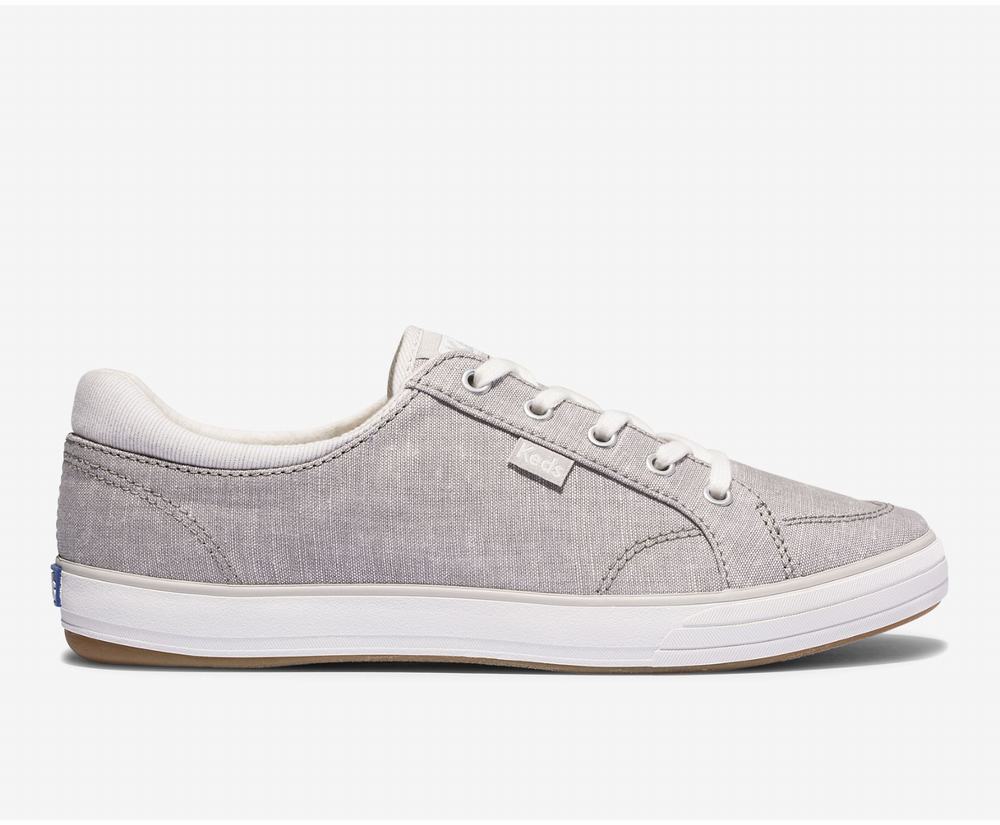 Women's Keds Center II Chambray Stripe Comfort Shoes Grey 2746398QK - South Africa